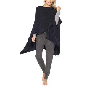 6896 Barefootdreams Bamboo Chic Lite Weekend Wrap- Black,one